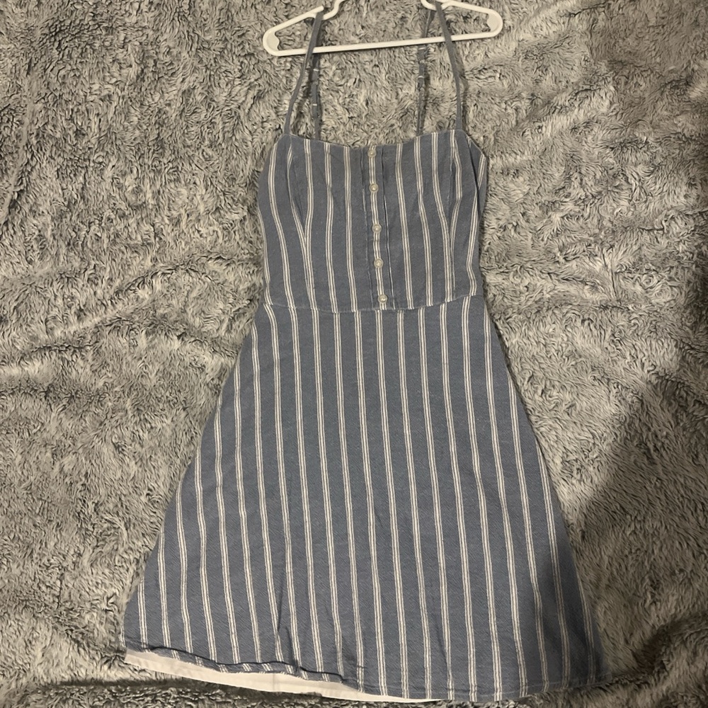 Hollister Blue and White Striped Dress
